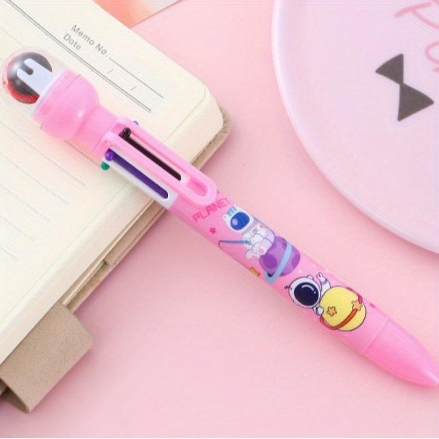 

Снова в школу 5 шт. 0,5 мм мультяшная форма космонавта печать Шариковая ручка шести цветов, Прочная школьная ручка для учебы для награждения призом студента Плавно pink-5pcs