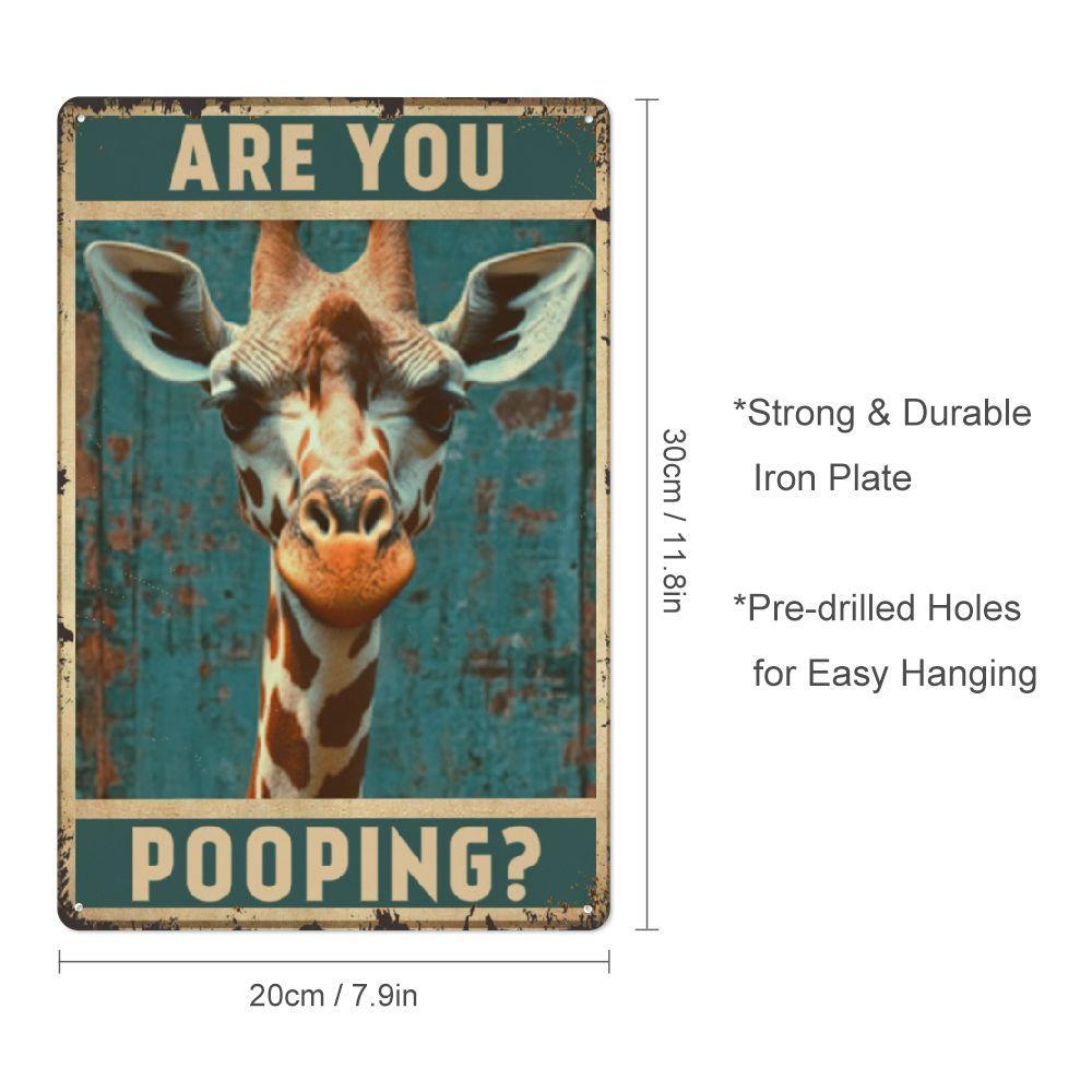 

Are You Pooping Funny Giraffe Vintage Iron Metal Tin Sign x Inch Bathroom Bar Home Wall Decor 20x30cm（7.8x11.8inch）