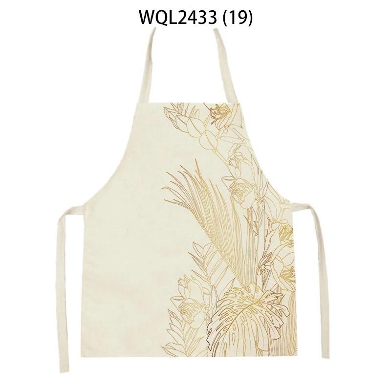 

Forest Plants Leaves Pattern Cleaning Kitchen Aprons Men Women Home Cooking Accessories Apron Tree Print Linen Adult Kids Bibs 47x38cm