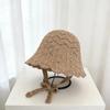 Early spring new hollow knitted bucket hat mesh thin sunshade sunscreen basin hat shows small face