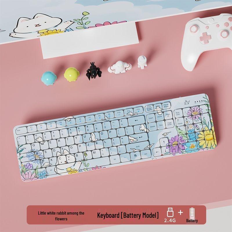 Silent Wired Mechanical-Feel Keyboard for Gaming and Office Use