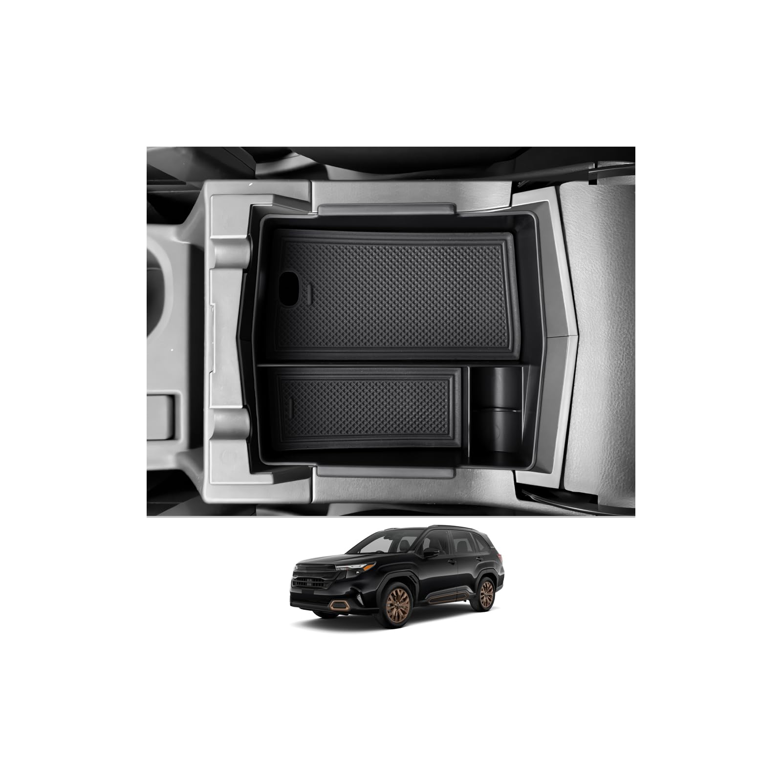 

CDEFG Console Box for the New Subaru Forester SL Compatible with ETC Center Console Tray with Coin USB Cable and Small Item Made of ABS Material with