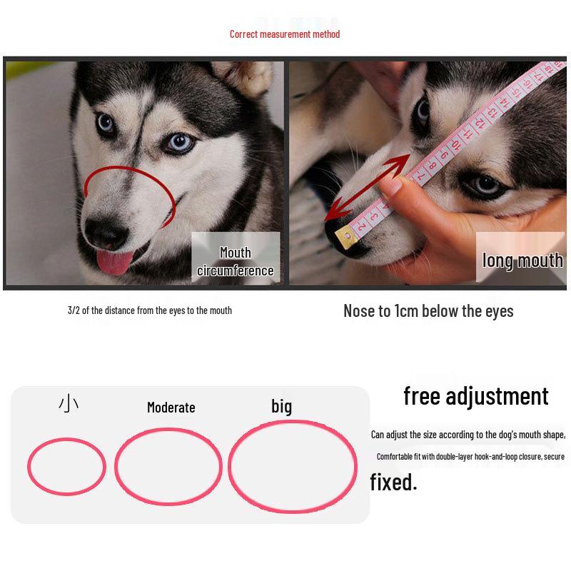 Fabric Dog Muzzle: Bite, Messy Eating, Licking, and Bark Prevention for Small to Medium Dogs (Corgis, Teddy Breeds)