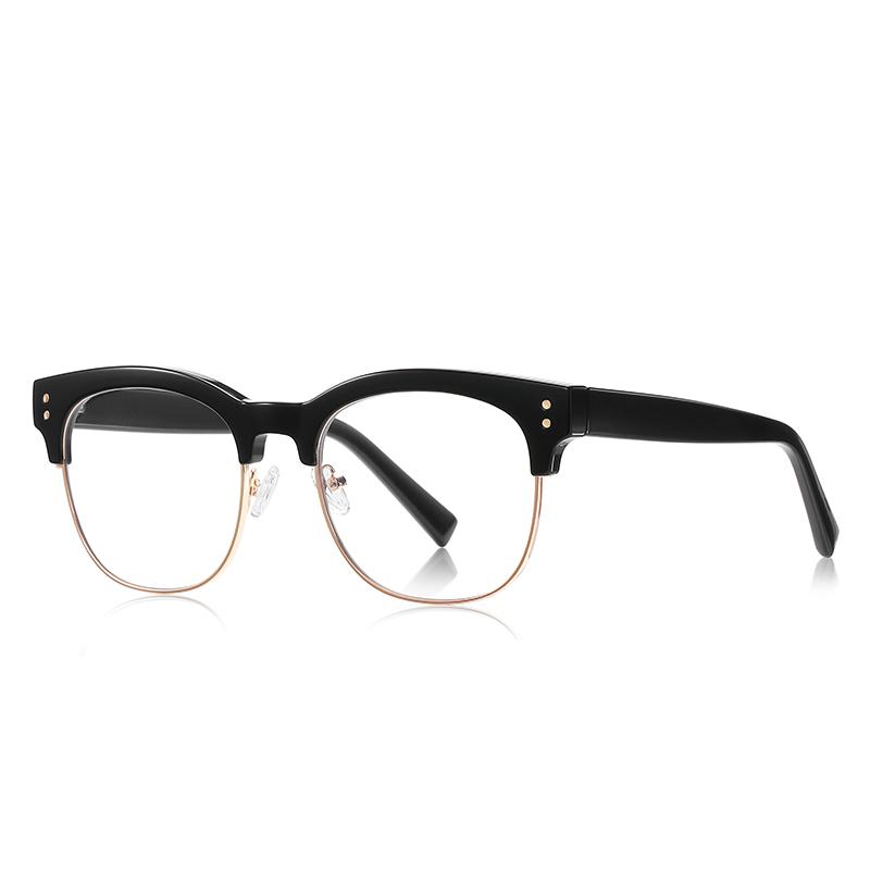 2206 Big Frame Oval Myopic Eyeglasses For Men Rivet Frame Student Optical Lens Lenses With Custom Recipe 0 -0.5 -0.75 To -6.0 0