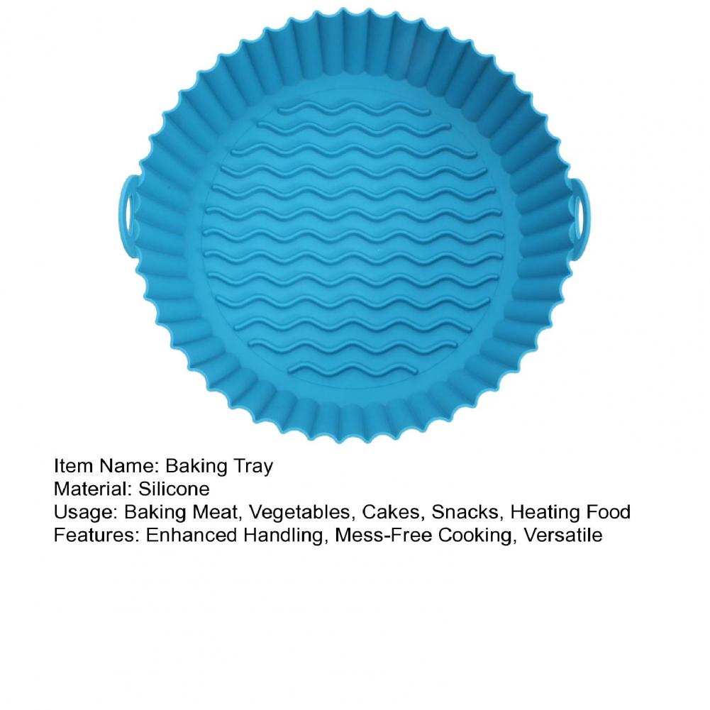 Silicone Air Fryer Liner With Handles Foldable Mats For Baking Frying Steaming Food-Grade Non-Stick Heat-Resistant Baking Tray
