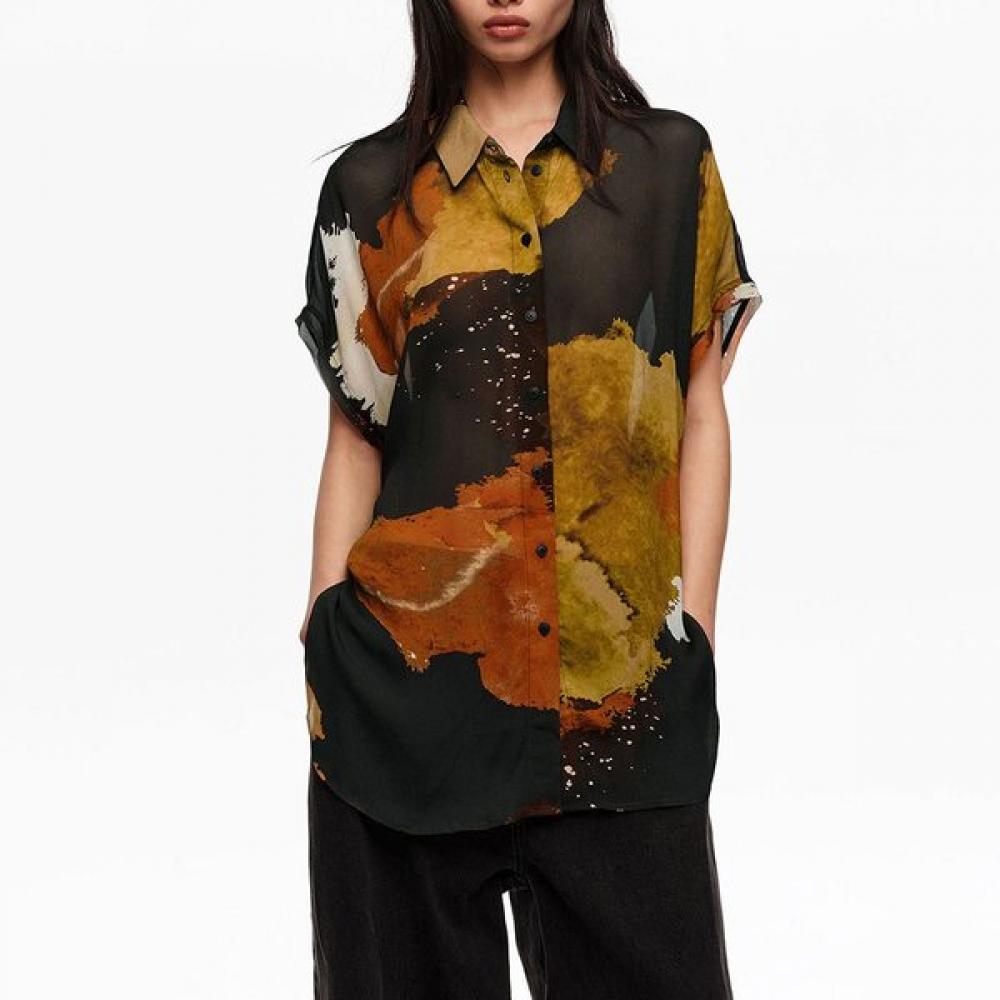 

Bimba Y Lola Blot Shirt Flowing Sleeve Black B265awb013bkb Black/XXS