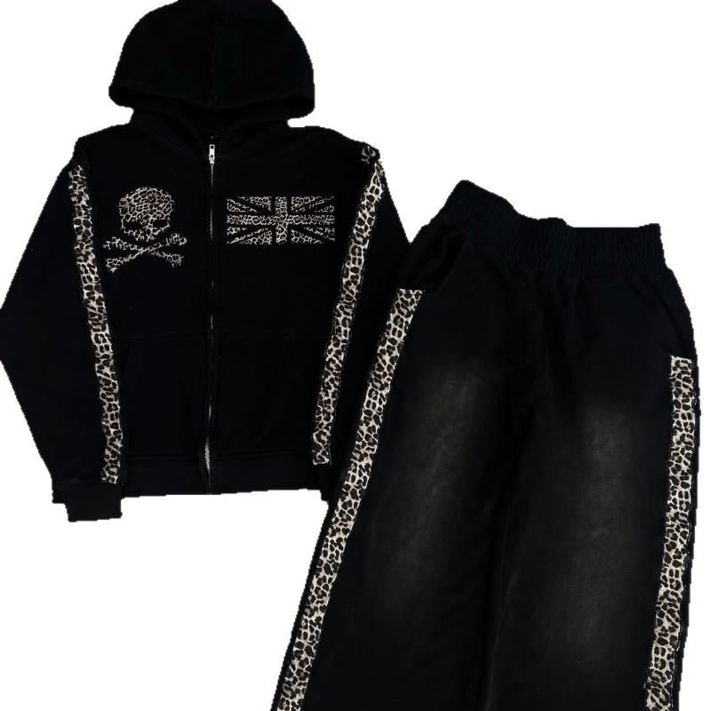 European and American Y2K retro trend personalized printed zipper hoodie