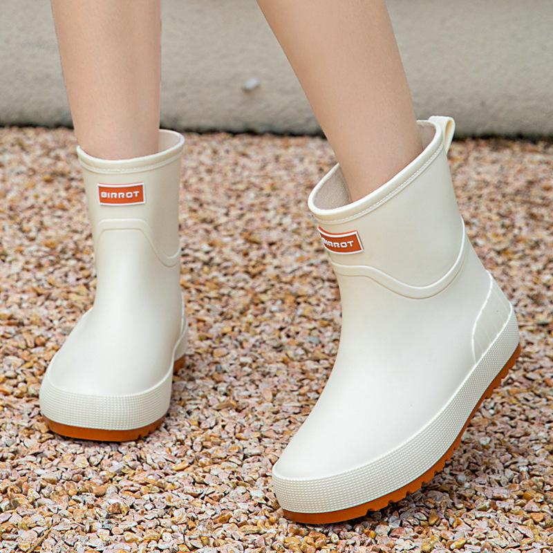 

Soft-soled rain shoes women s winter fashion outer wear velvet water shoes new waterproof and non-slip rain boots medium tube kitchen rubber shoes 36