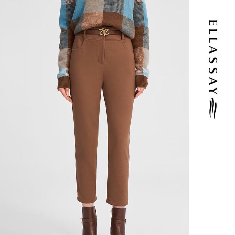 

ELLASSAY Женские теплые брюки с высокой посадкой из смесового хлопка L