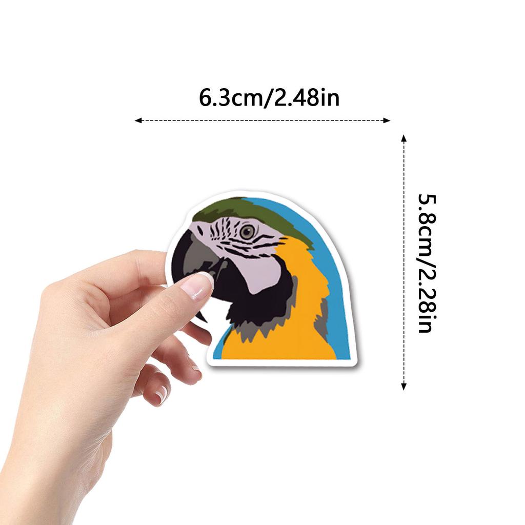 55 Parrot Colorful Parrot Doodle Stickers Decorative Scooter Laptop DIY Stickers