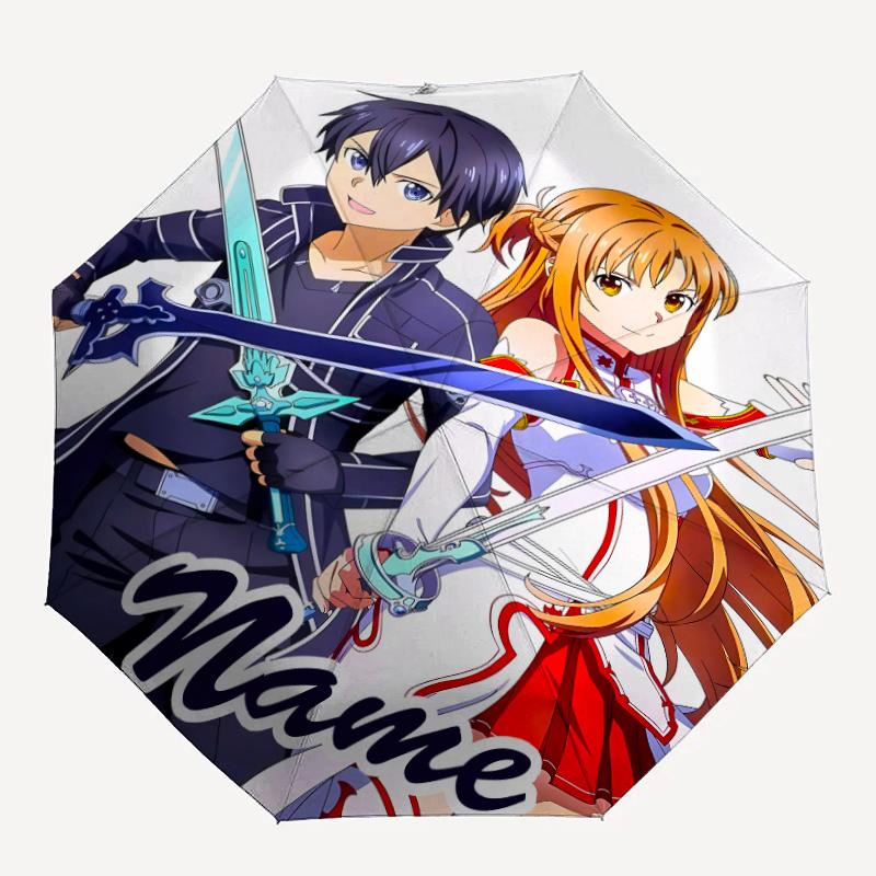 Personalized Name S-Sword Art Online Print Umbrella - Automatic Open/Close, Eight-Rib Durable Frame, Automatic Folding Umbrella