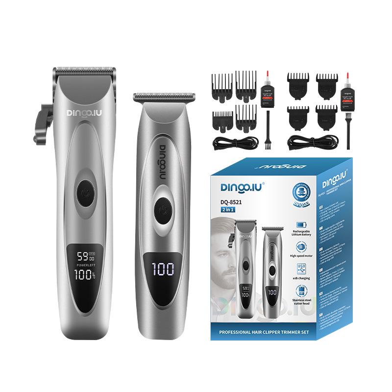 

DQ-8521 Mother & Child Hair Clipper: Rechargeable Digital Display Gradient Trimmer Engraving Machine