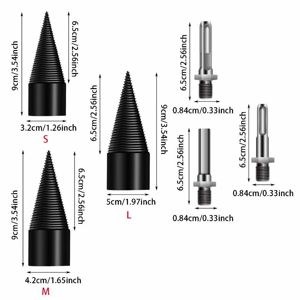 4Pcs Screw Cones Wood Drill Bit 32mm 42mm 50mm Log Splitter  for Electric and Hand Drills