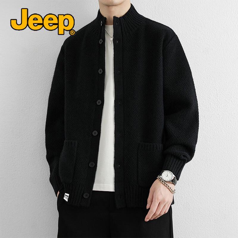 JEEP Men's V-Neck Knit Cardigan Sweater