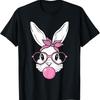 Cute Bunny Rabbit Face With Bandana Heart Glasses Easter Day T Shirt