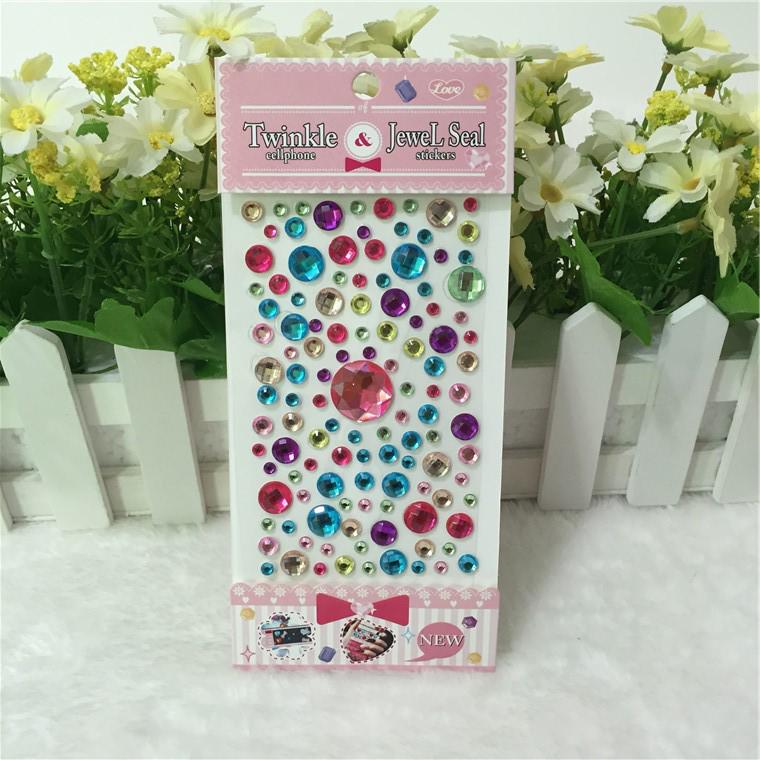 Shiny Diamond Crystal Heart Stickers for Kids - Princess & Cartoon Themes