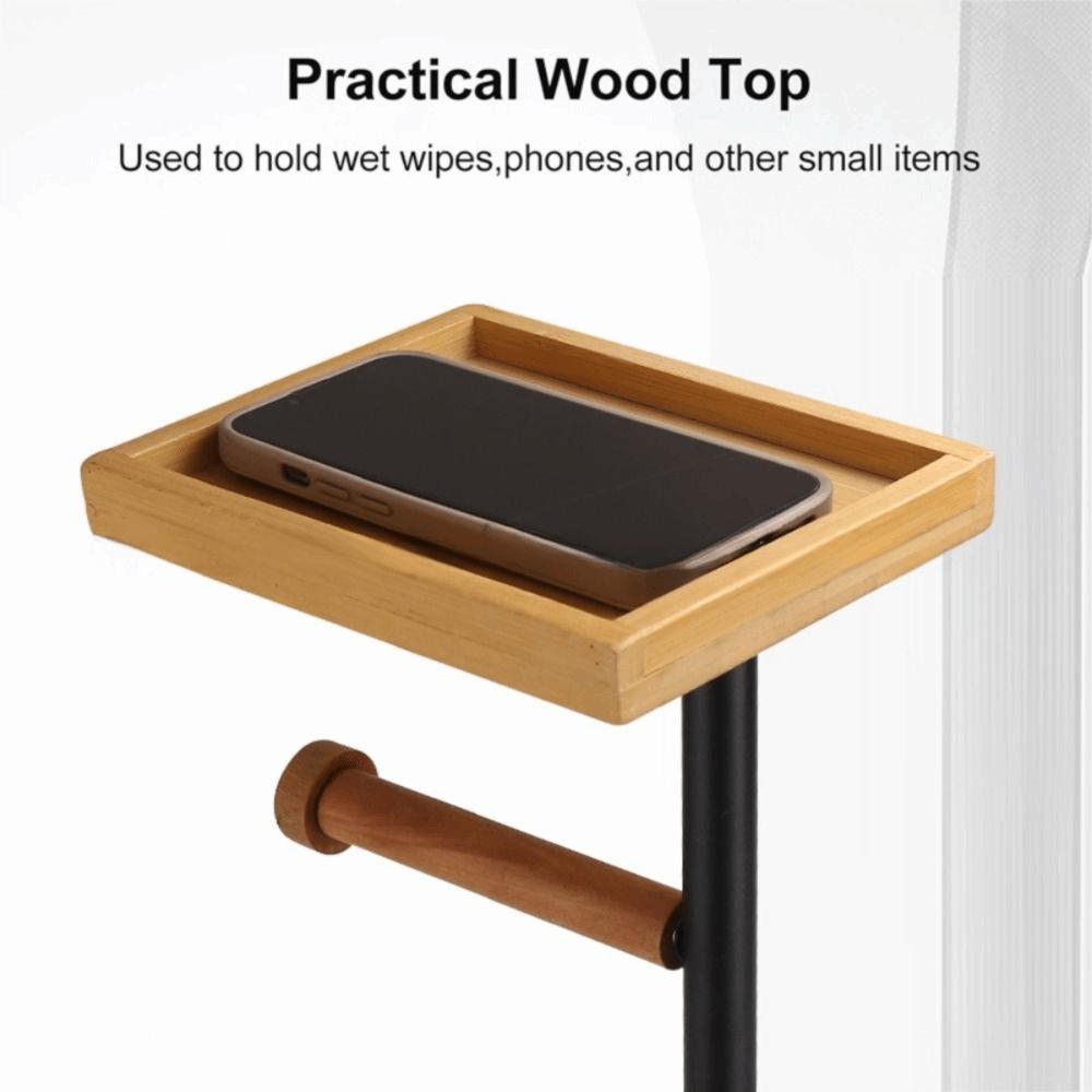 Stainless Steel Toilet Brush And Paper Stand Freestanding Tissue Dispenser  Office