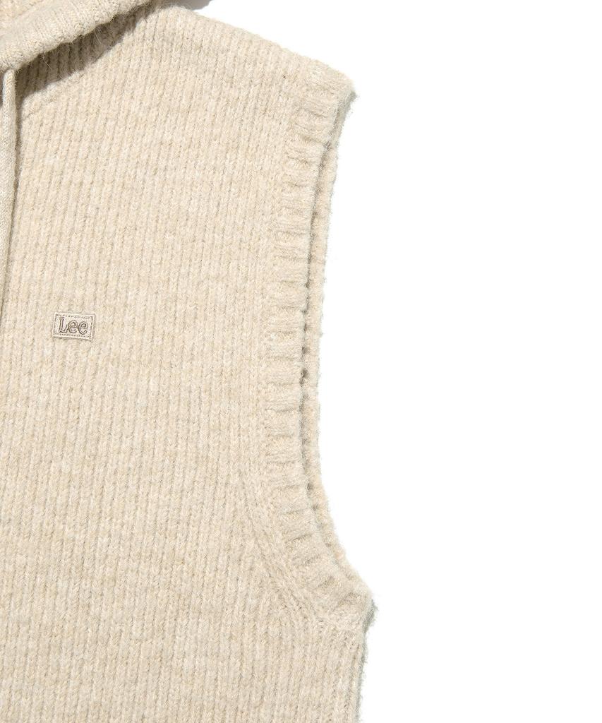 Lee Hooded Knit Vest Beige