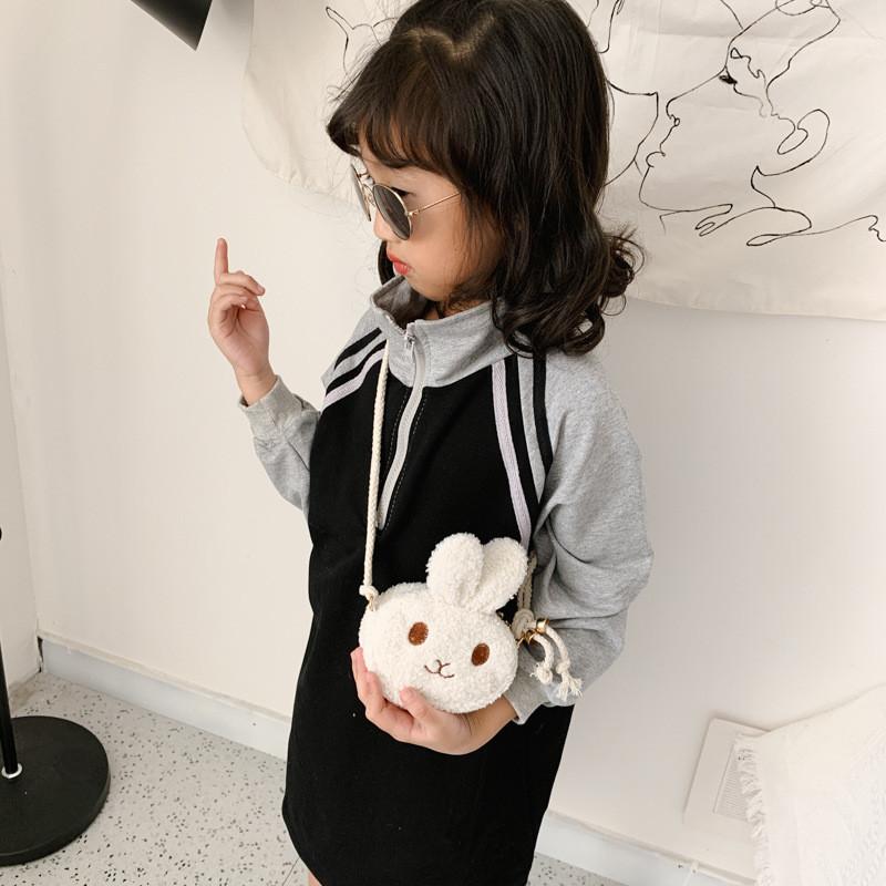 Adorable Cartoon Bunny Plush Bag For Toddlers Cute Shoulder Snack Bag