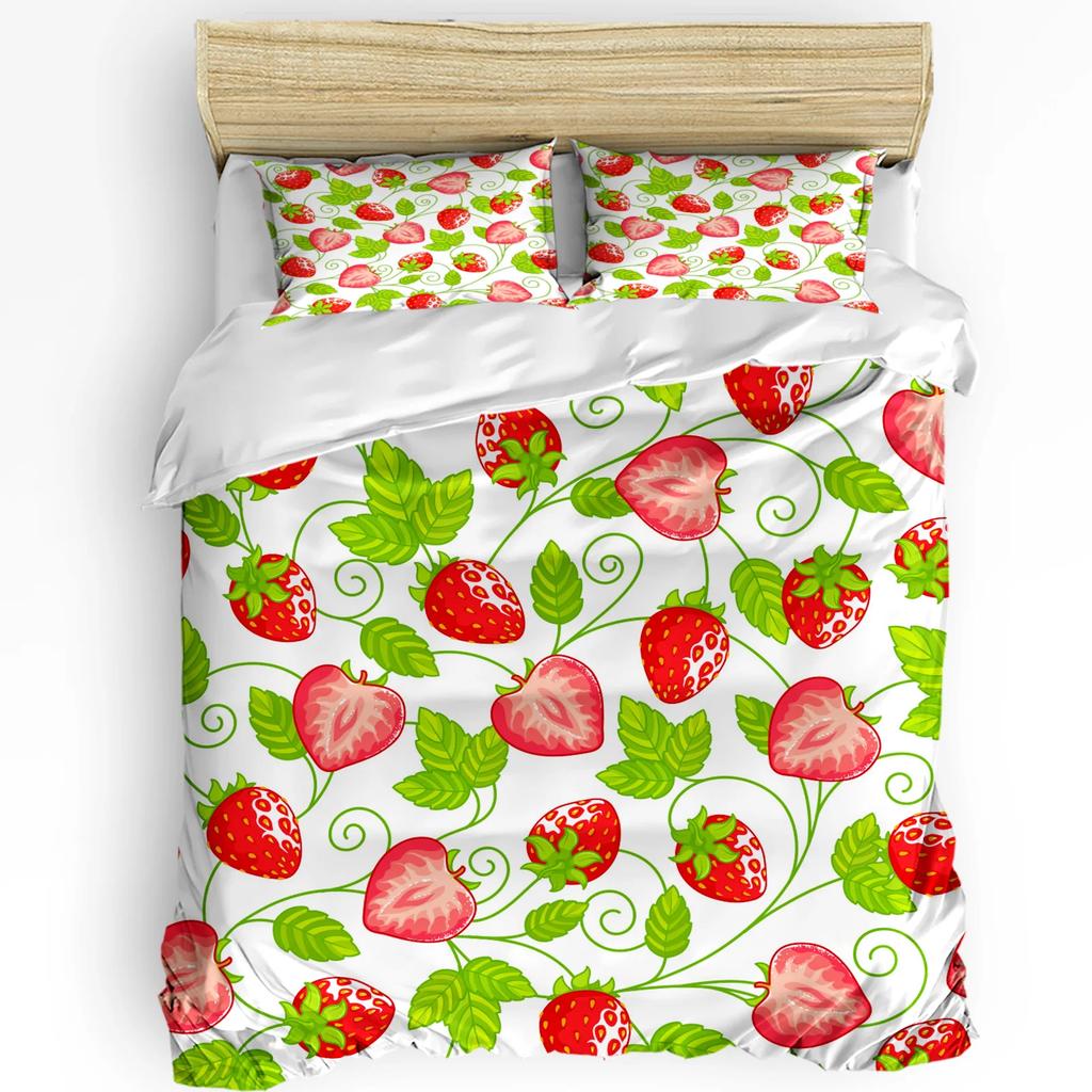 3pcs Bedding Set Plant Lemon Flowers White Home Textile Duvet Cover Pillow Case Boy Kid Teen Girl Bedding Covers Set
