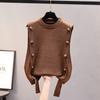 Women's Waistcoat Autumn Outer Wear Pullover Sweater Fashion Casual Ladies Sleeveless Round Neck Knitted Top
