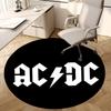 1pc AC/DC Band Logo Round Carpet, Made of Polyester,Perfect for Decorating Office Chairs, Living Rooms