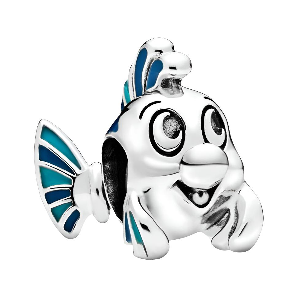 Pandora Disney Series Little Mermaid Flounder Charm Men Charm 798230ENMX Silver,F