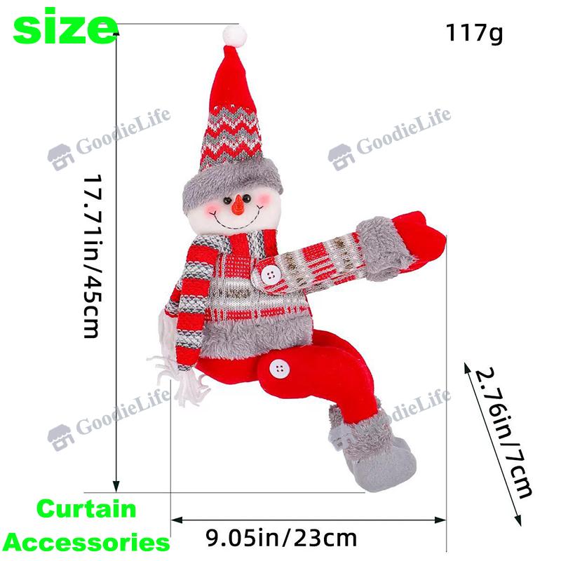 Festive Window Decorations Christmas Cartoon Doll Curtain Hooks Home Holiday Gift Ideas 1 PC