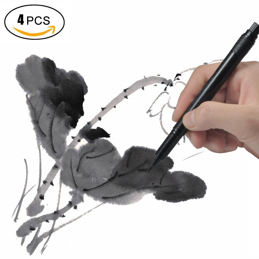 Pack of 3 Calligraphy Pen Set Brush Pen Soft Brush Tips Manga Writing Drawing Ink Pen Script Gi
