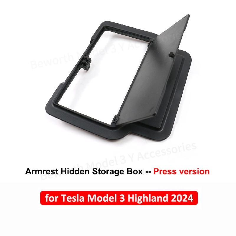 for Tesla Model 3+ Highland 2025 Armrest Hidden Storage Box Magnetic Center Console Organizer Privacy Storage Model3 Accessories