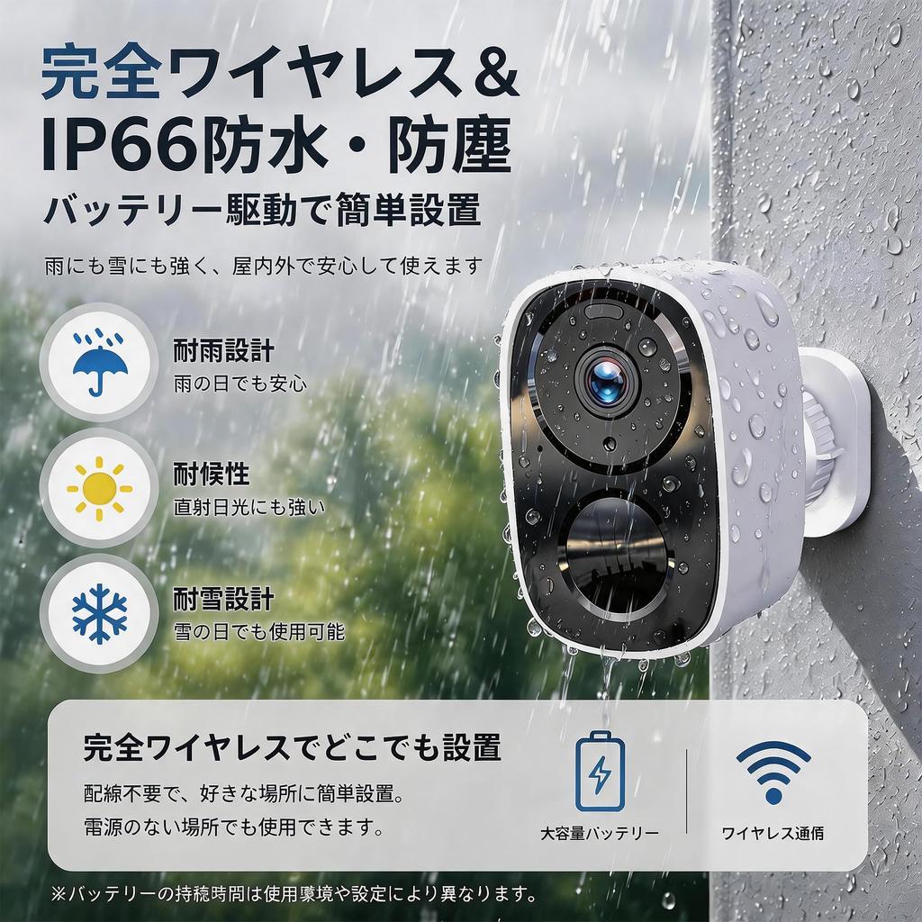 Telecamera di Sicurezza Wireless di Nuova Generazione Dual Compatible con Audio e Luce IP66 Registrazione Lunga Smartphone 2K Notturna Infrarossi Alexa Interno