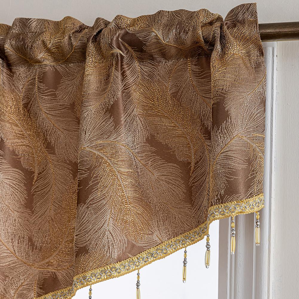 1PC Nuan Series Luxury Jacquard Curtain Head Beads Decorative Window Valance for Living Room Bedroom Home Decor