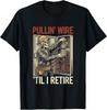 Electrician Skull Pullin' Wire 'Til I Retire Vintage T-Shirt
