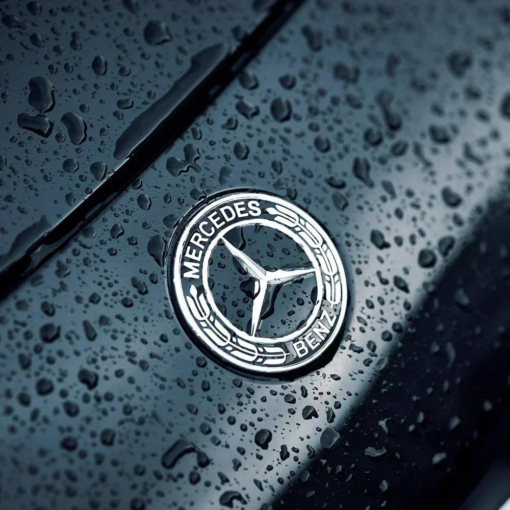 Car for Mercedes benz AMG 1PCS 57mm Wreath Flat Bonnet Badge Emblem for Mercedes Benz W124 W140 W163 W202 W203 W204 W208 XT3