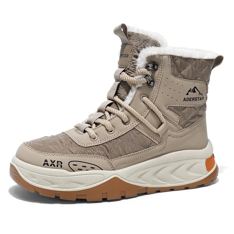 

Outdoor velvet warm snow boots winter new non-slip cotton boots high-top lace-up thick-soled Northeast thickened cotton shoes 39