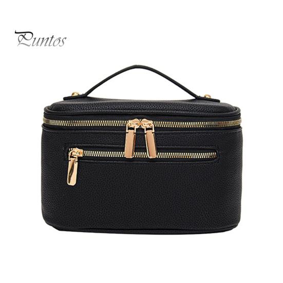 

Косметичка с ручкой, большая вместимость, застежка-молния, легкая портативная косметичка, дорожная косметичка чёрный