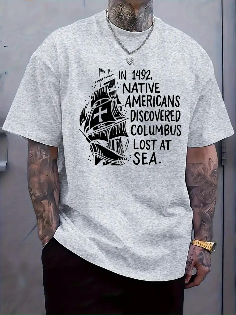 A Humorous Historical Print Round Neck Short-Sleeve T-shirt XXXXL