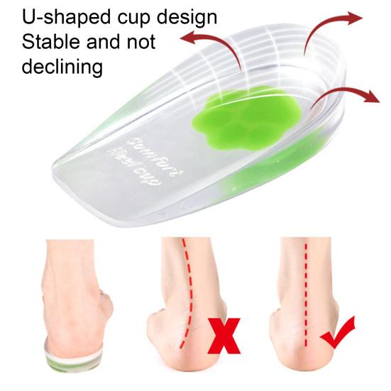 1 Pair Heel Pads Super Soft Wear Resistant Shock Absorption Comfortable Shoe Wedge Inserts Gel Heel Cups