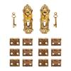 Miniature Vintage Door Lock with Keys And Hinge for 1/12 Dollhouse Furniture