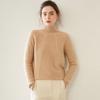 Cozy Cashmere Semi-High Neck Sweater: Slim Fit, Long Sleeve, Short, Loose Pullover - Perfect for Autumn/Winter