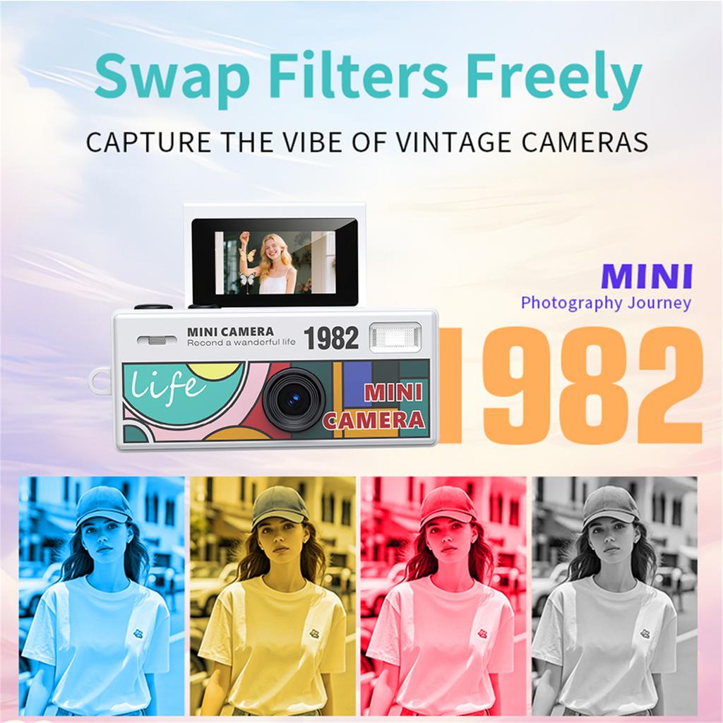 LK030 Thumb Keychain Camera 180° Flip Selfie Screen with Flashlight Multiple Filters Very Small Camcorder Audio Video Recorder