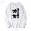 T-shirt girocollo Maharishi da uomo XL Nera Con Stampa manica lunga o corta vintage Lavata Alla moda Casual Elasticizzata Versatile