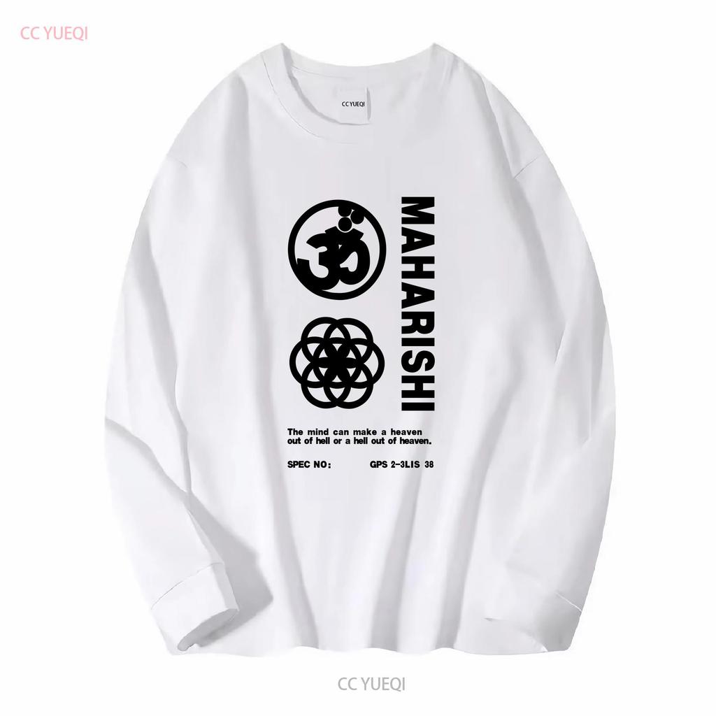 T-shirt girocollo Maharishi da uomo XL Nera Con Stampa manica lunga o corta vintage Lavata Alla moda Casual Elasticizzata Versatile