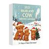 Highlandská kráva Adventní kalendář 2025 24denní krabička pro odpočítávání Vánoc s ozdobami Multifunkční dekorace na stromeček a sváteční zábava pro děti