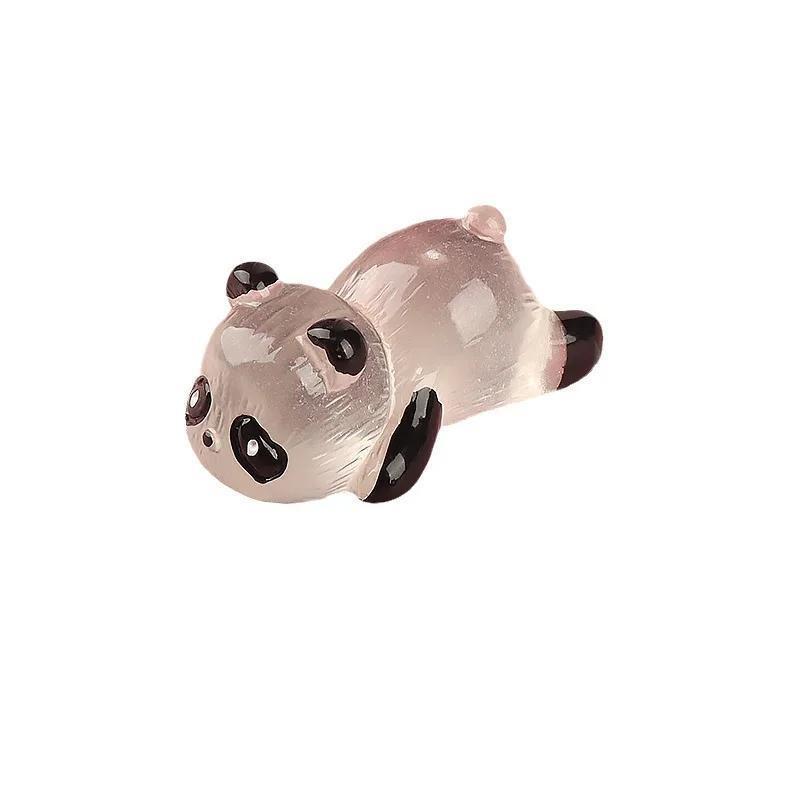 Glowing Panda Mini Figurines Miniature Panda Micro Landscape Ornament Glowing In Dark Miniature Flower Potted Decor(5pcs/set )