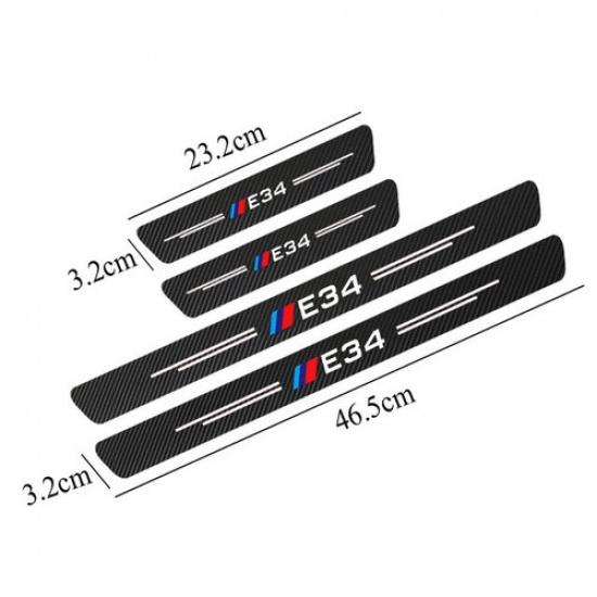 Carbon Fiber Door Sill Scuff Plate Protector Sticker for BMW E60 E90 F30 F10 G30