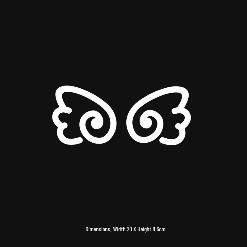 Reflective Cartoon Wing Sticker for Rearview Mirror, Tail, and Windshield