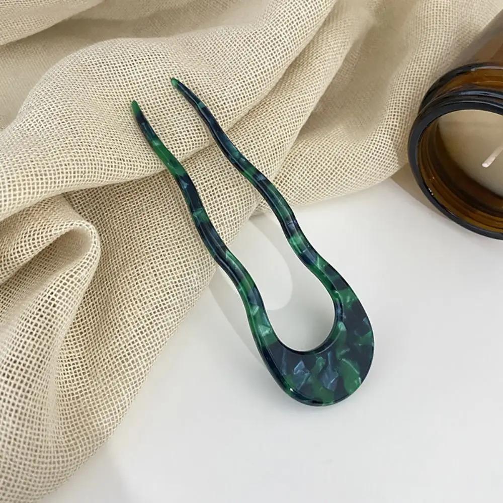 New Creative Design Hair Fork U-Shaped Hair Sticks Hairpins Resin Hair Styling Tools Hair Accessory Easy To Use