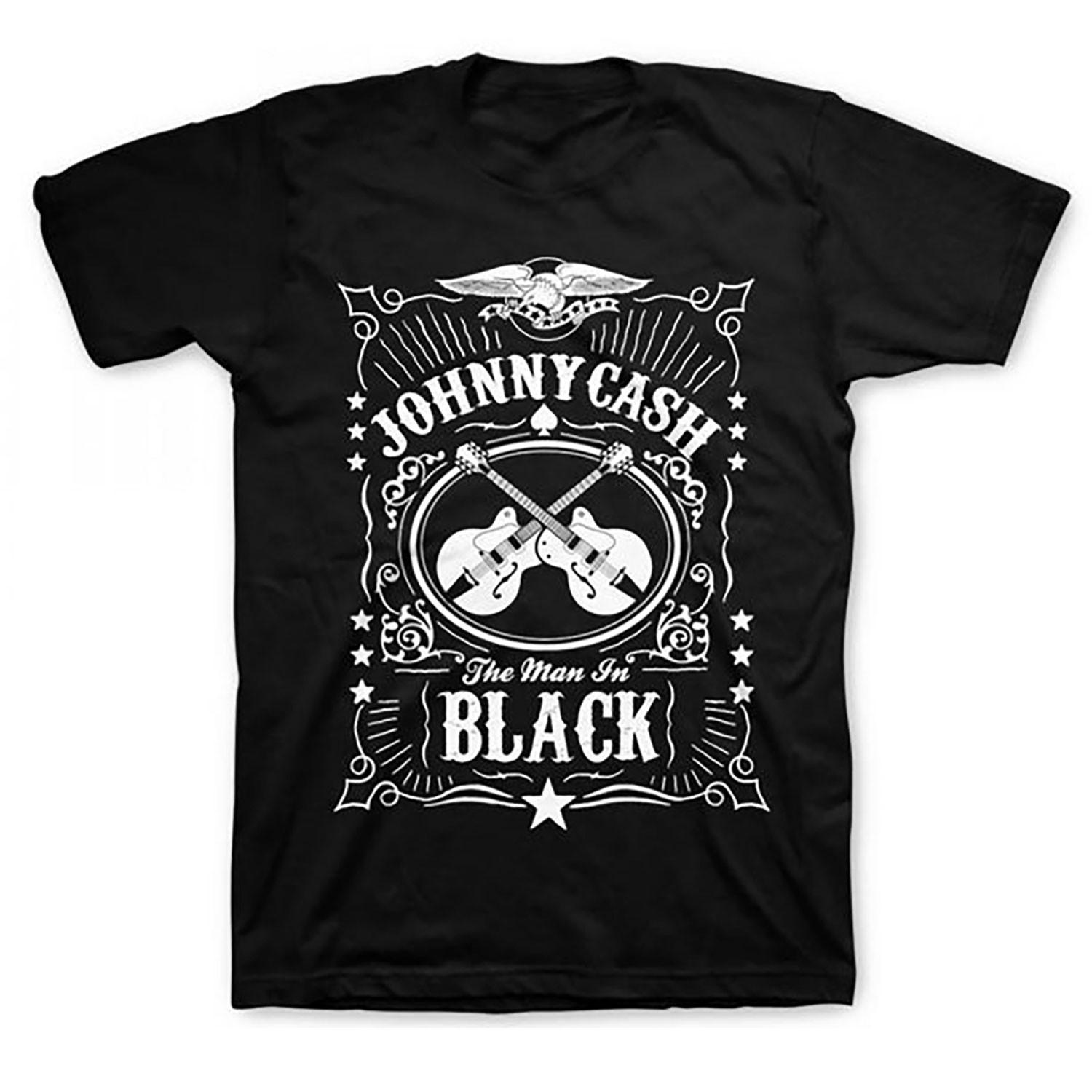 Men s Johnny Cash The Man In Black T-Shirt Mens Womens Tees Top Black 2XL