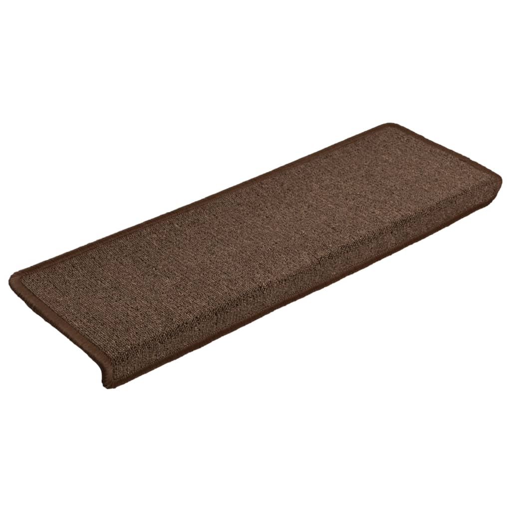 Vidaxl Maty Na Schody 15 Szt. 65X21X4 Cm Brązowe Prostokątne Krawędzie